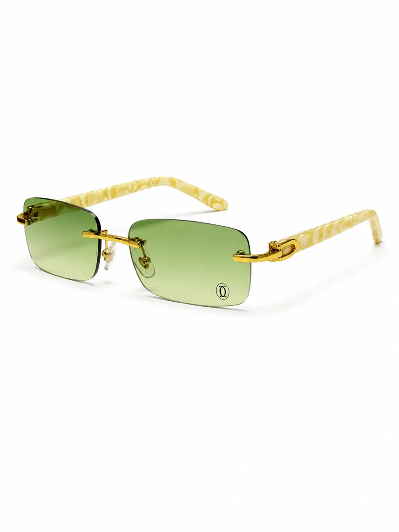 cartier-green-pearl-temple عینک کارتیه سبز دسته صدفی